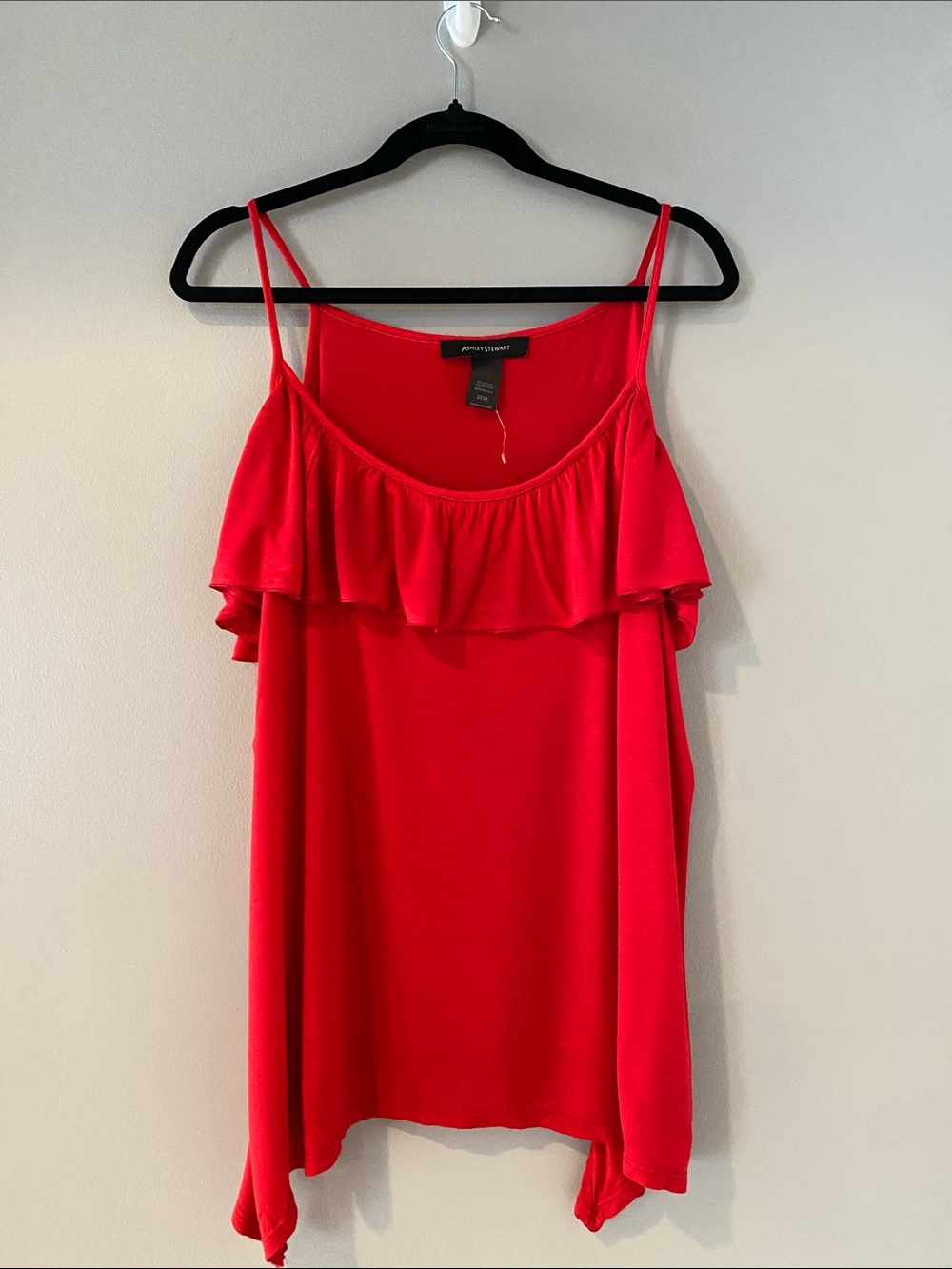 Ashley Stewart Red Ruffle Spaghetti Strap Camisole